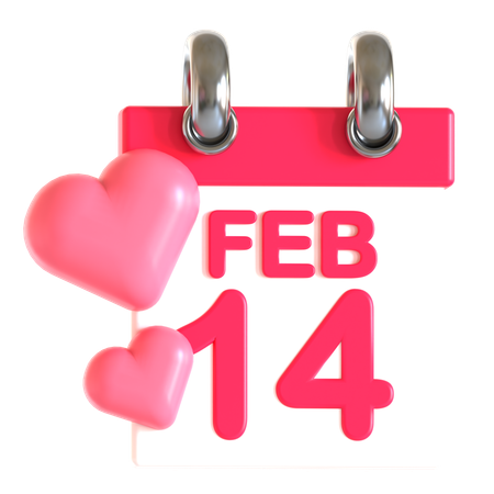 14 February  3D Icon