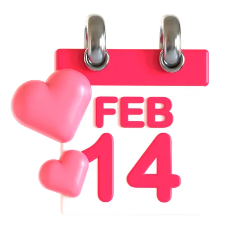 14 February  3D Icon