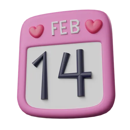 14 February  3D Icon