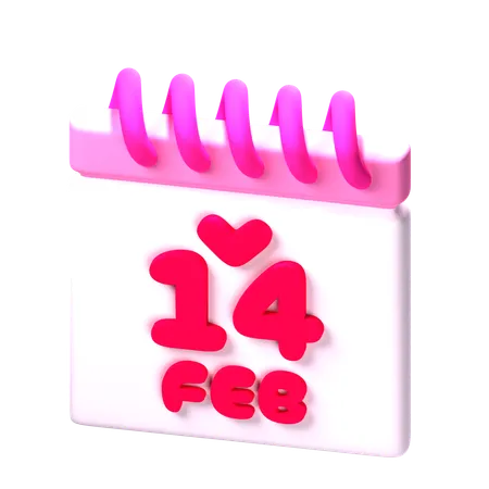 14 February  3D Icon