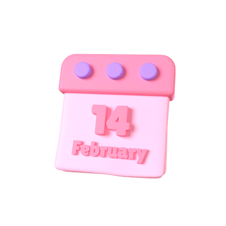 14 February  3D Icon