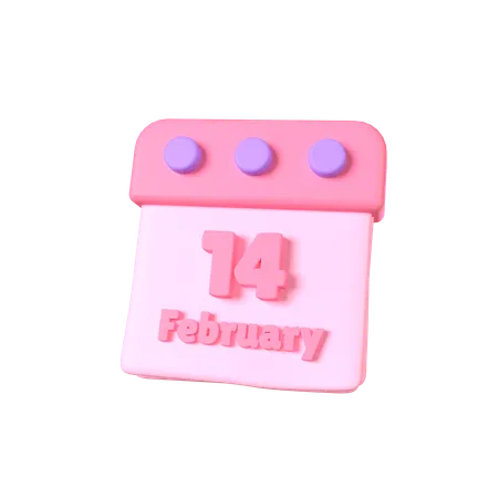 14 February  3D Icon