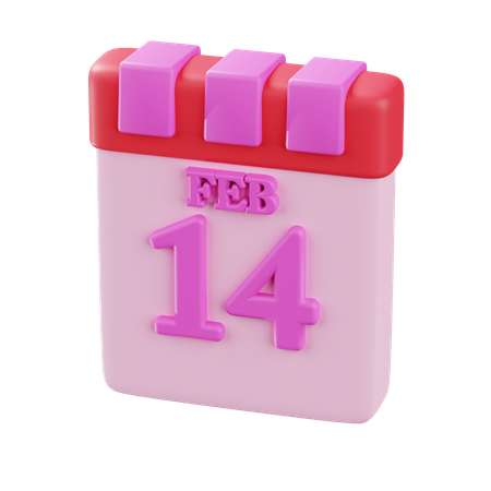 14 February  3D Icon