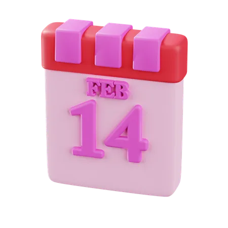 14 February  3D Icon