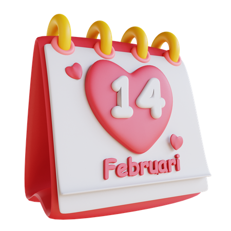 14 February  3D Icon