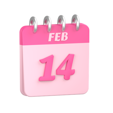 14 February  3D Icon