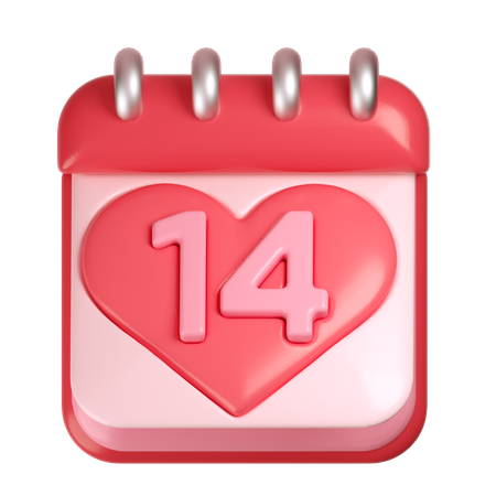 14 February  3D Icon