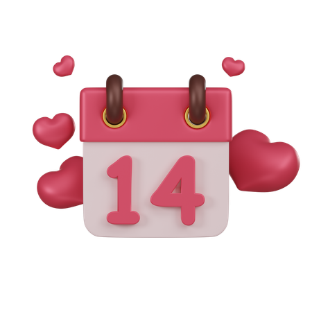 14 February  3D Icon