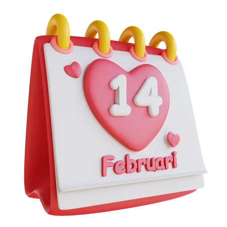 3 D Illustration Valentine Calendar 3D Icon