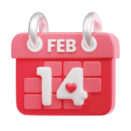 Valentine Days Calendar 3D Icon