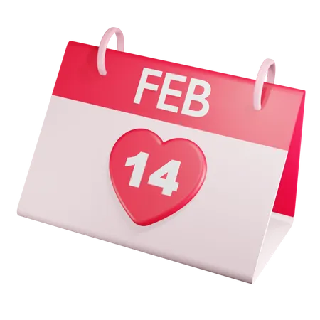 Valentine Date 14 February 3D Icon