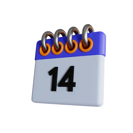 14 fecha  3D Icon