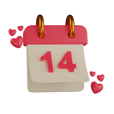 14 février  3D Icon