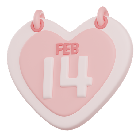 14 Février  3D Icon