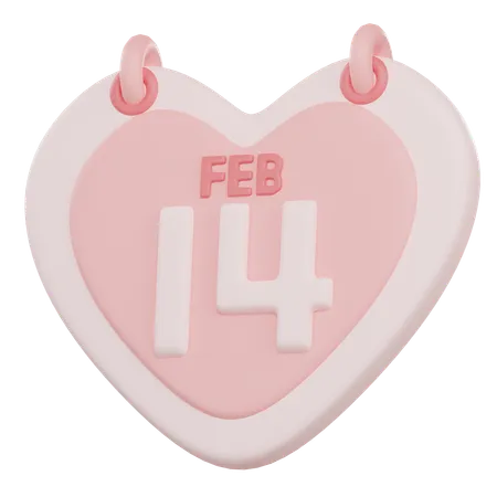 14 Février  3D Icon