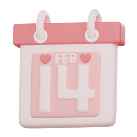 14 Février  3D Icon