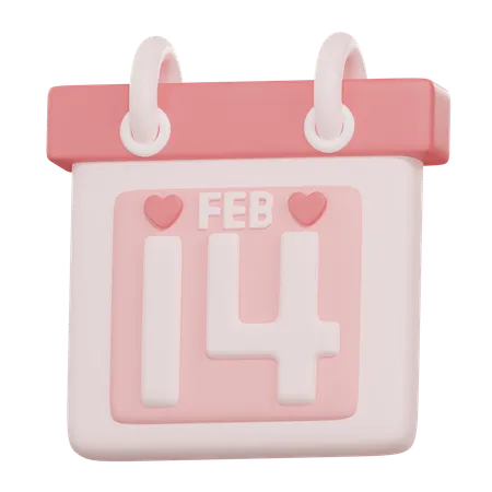 14 Février  3D Icon