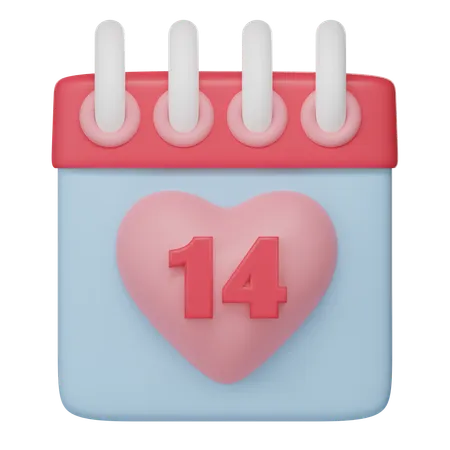 14 février  3D Icon