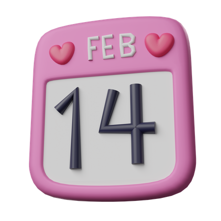 14 février  3D Icon