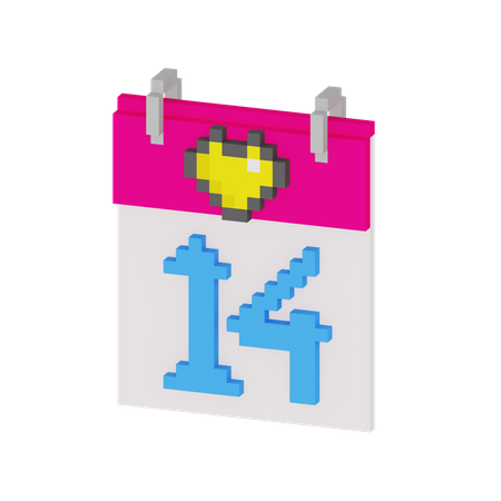 14 février  3D Icon