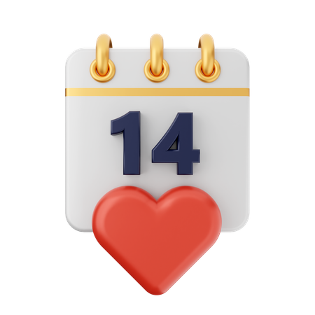 14 février  3D Icon