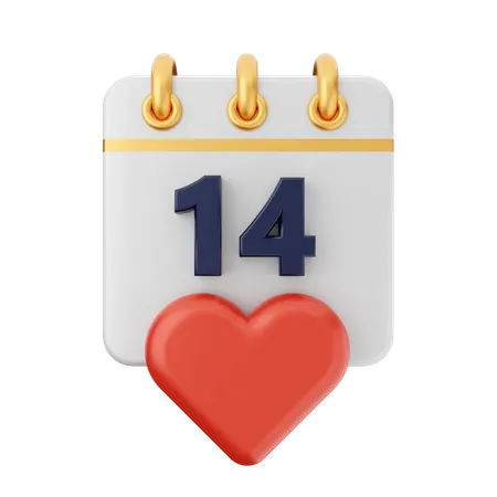 14 février  3D Icon