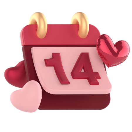 14 février  3D Icon