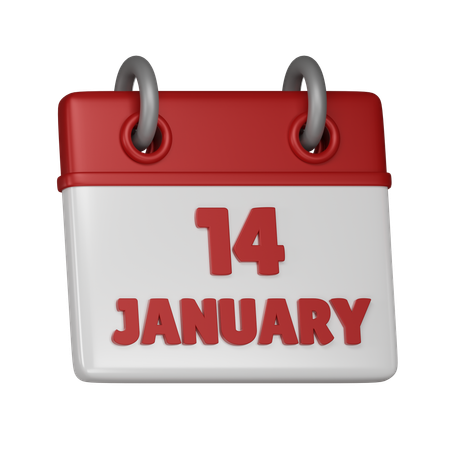 14 January  3D Icon