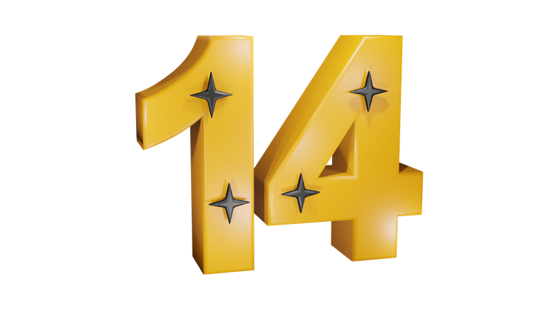 14 Number  3D Icon