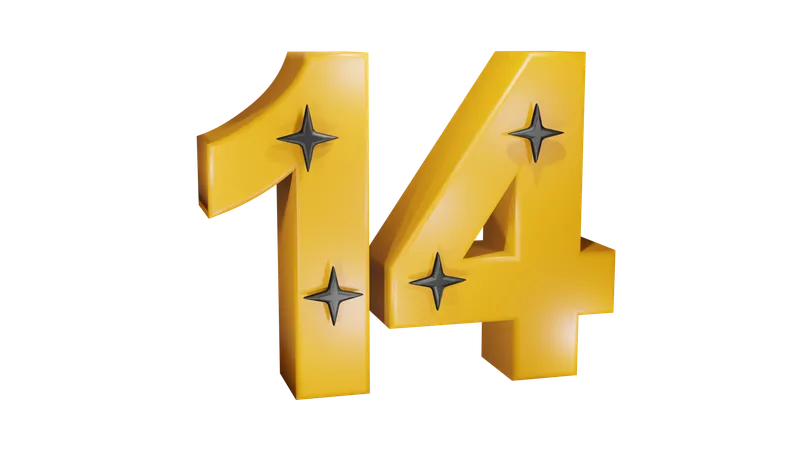 Numero 14  3D Icon