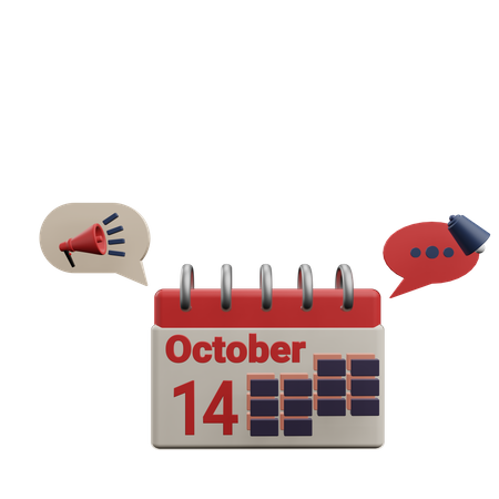 14 october  3D Icon