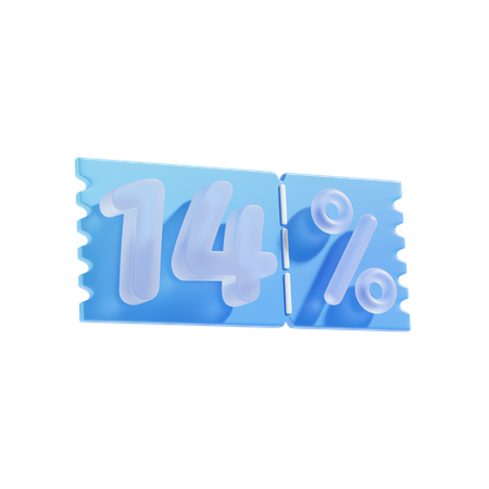 14 Percent  3D Icon