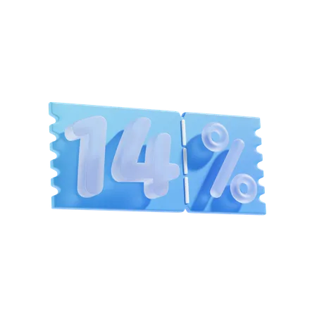 14 Percent Off 3 D Icon Illustratrion 3D Icon