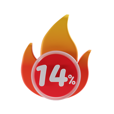 14 por cento  3D Icon