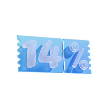 14 por ciento  3D Icon