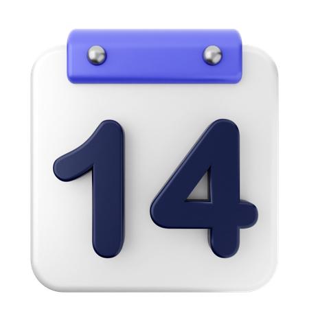 14º calendário  3D Icon