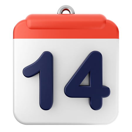 14º calendário  3D Icon