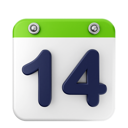 14º calendário  3D Icon