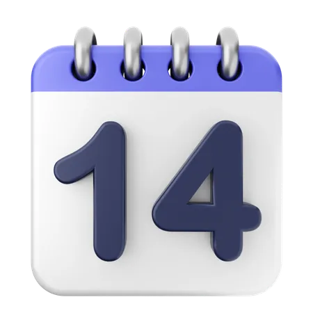 14º calendário  3D Icon