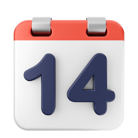 14º calendário  3D Icon