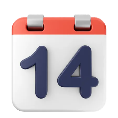 14º calendário  3D Icon