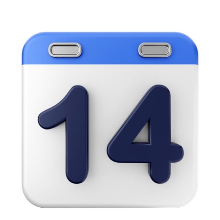 14º calendário  3D Icon