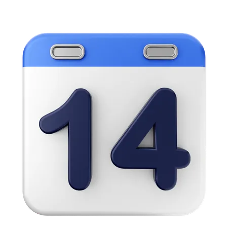 14º calendário  3D Icon