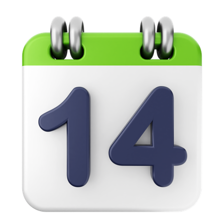 14º calendário  3D Icon