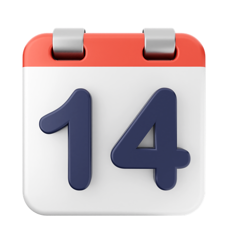 14th Calendar  3D Icon