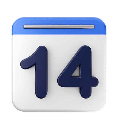 14th Calendar  3D Icon