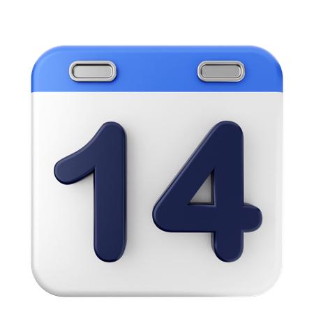 14th Calendar  3D Icon