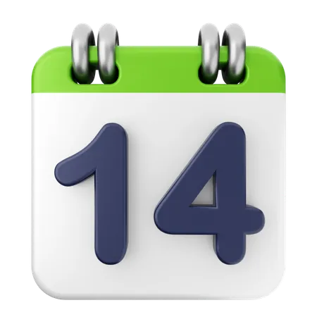 14th Calendar  3D Icon