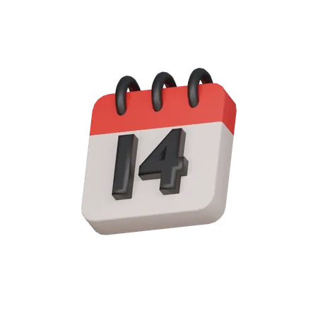 14th Fourteenth Day 3 D Icon 3D Icon