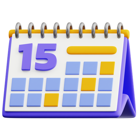달력 날짜 15  3D Icon
